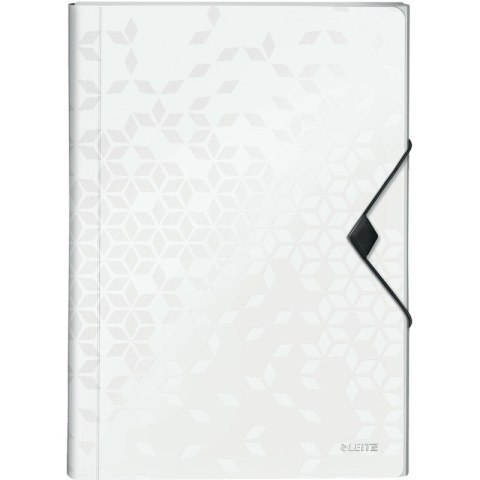 Teczka PP z gumką Leitz Wow A4 6 przegródek biała