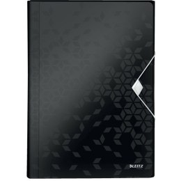 Teczka PP z gumką Leitz Wow A4 6 przegródek czarna