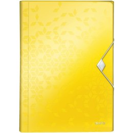 Teczka PP z gumką Leitz Wow A4 6 przegródek żółta