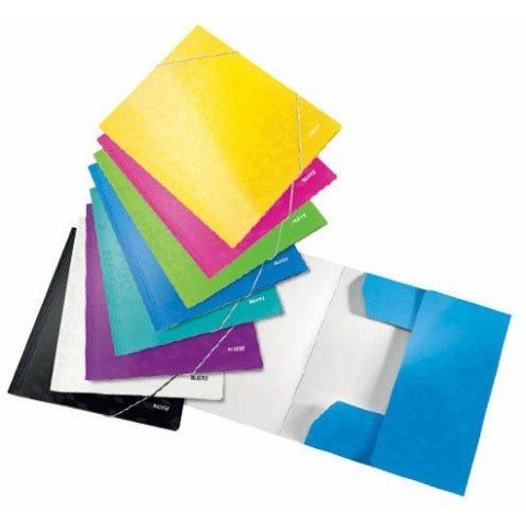 Teczka kartonowa z gumką Leitz Wow A4 żółta