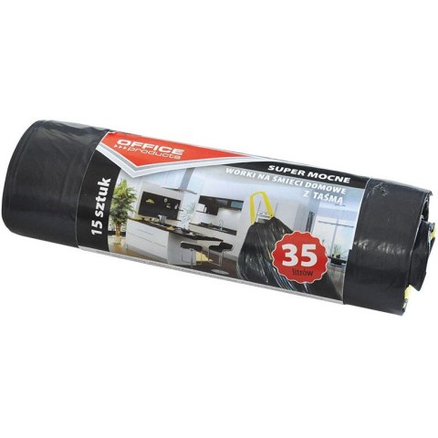 Worki na śmieci Office Products 35L LDPE z taśmą czarne (15) Worki na śmieci Office Products 35L LDPE z taśmą czarne (15)