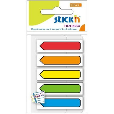 ZAKŁADKI STICK'N 12x45mm STRZAŁKI 5 KOLORÓW (5x20)