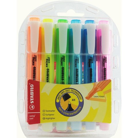 ZAKREŚLACZE STABILO SWING COOL 6 KOLORÓW