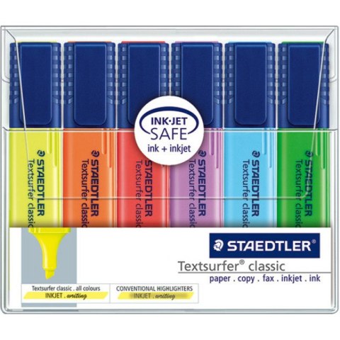 ZAKREŚLACZE STAEDTLER TEXTSURFER 6 KOLORÓW ZAKREŚLACZE STAEDTLER TEXTSURFER 6 KOLORÓW