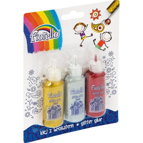 KLEJ Z BROKATEM FIORELLO 20ml*3 KOLORY KLEJ Z BROKATEM FIORELLO 20ml*3 KOLORY