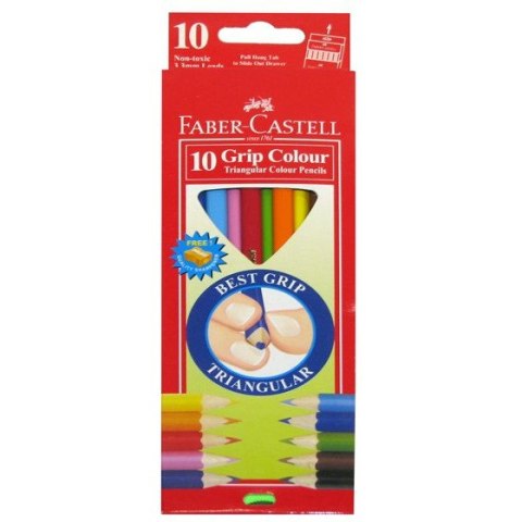 KREDKI TRÓJKĄTNE FABER-CASTELL 10 KOLORÓW