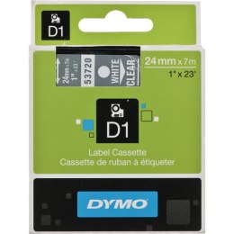 TAŚMA DYMO D1 24mm*7m PRZEZROCZYSTA (BIAŁY TEKST)