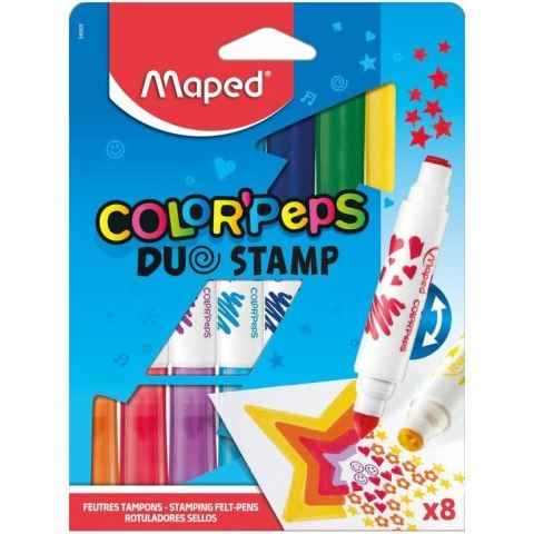 Flamastry dwustronne Maped Color'Peps Duostamp 8 kolorów Flamastry dwustronne Maped Color'Peps Duostamp 8 kolorów