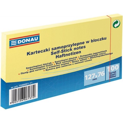 Karteczki Donau 127x76mm żółte (100) Karteczki Donau 127x76mm żółte (100)