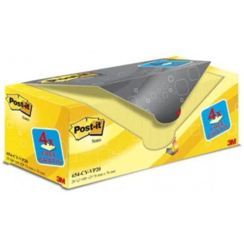 Karteczki Post-it 76x76mm (654CY-VP20) żółte (20x100) Karteczki Post-it 76x76mm (654CY-VP20) żółte (20x100)