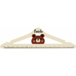 Linijka drewniana Fiorello 15cm miś wieszak