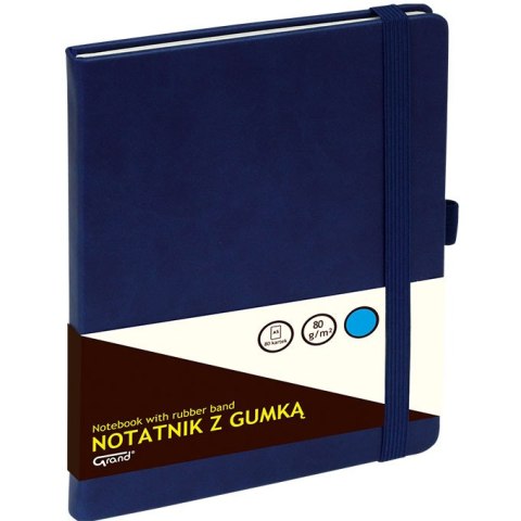 Notatnik Grand A5/80k kratka granatowy Notatnik Grand A5/80k kratka granatowy