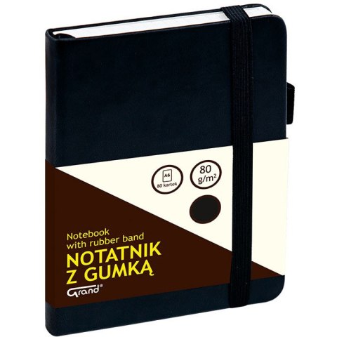 Notatnik Grand A6/80k kratka czarny Notatnik Grand A6/80k kratka czarny