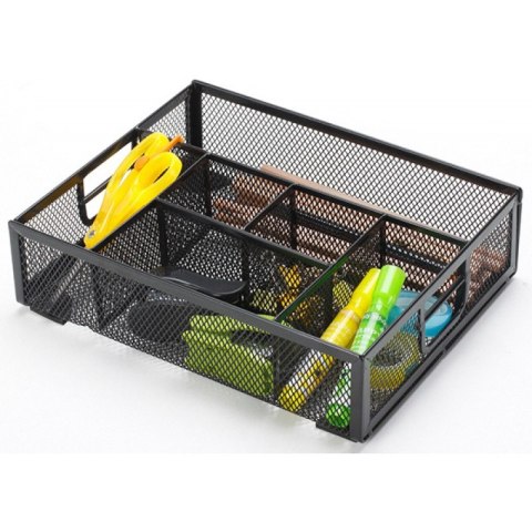 Organizer na biurko Q-Connect metalowy czarny Organizer na biurko Q-Connect metalowy czarny