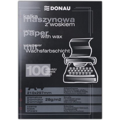 Kalka maszynowa Donau A4 z woskiem czarna (100) Kalka maszynowa Donau A4 z woskiem czarna (100)