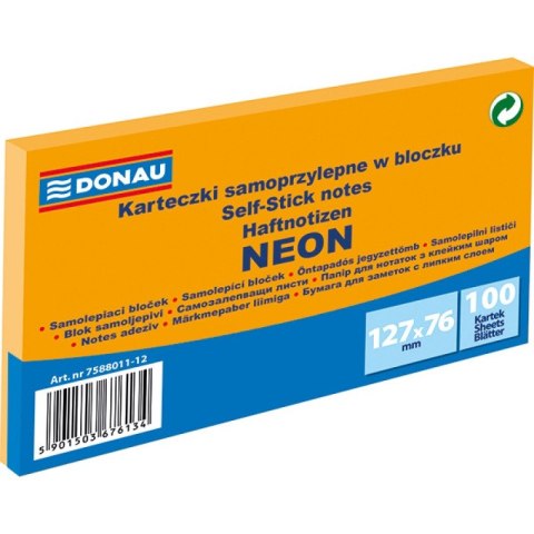 Karteczki Donau 127x76mm neon pomarańczowe (100) Karteczki Donau 127x76mm neon pomarańczowe (100)