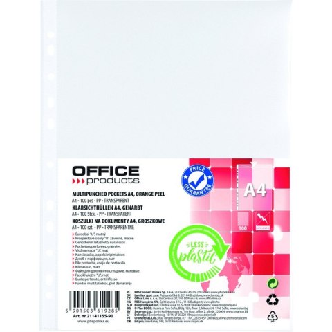 Koszulki Office Products A4/35µm groszkowe (100) Koszulki Office Products A4/35µm groszkowe (100)