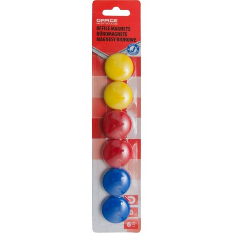 Magnesy do tablic Office Products śr.30mm mix kolorów (6) Magnesy do tablic Office Products śr.30mm mix kolorów (6)