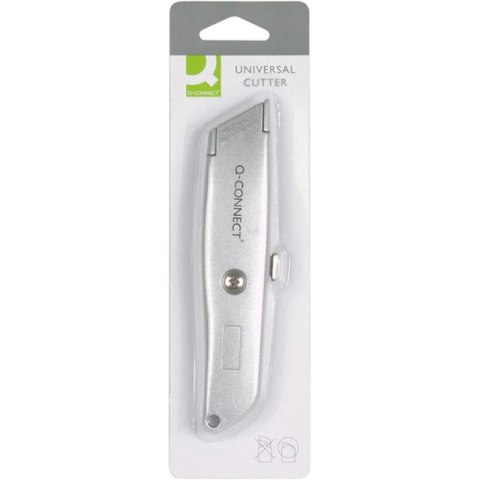 Nóż tapicerski Q-Connect metalowy z blokadą srebrny Nóż tapicerski Q-Connect metalowy z blokadą srebrny