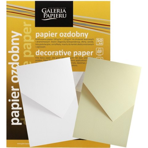 Papier ozdobny Galeria Papieru A4/120g Natte kremowy (50) Papier ozdobny Galeria Papieru A4/120g Natte kremowy (50)