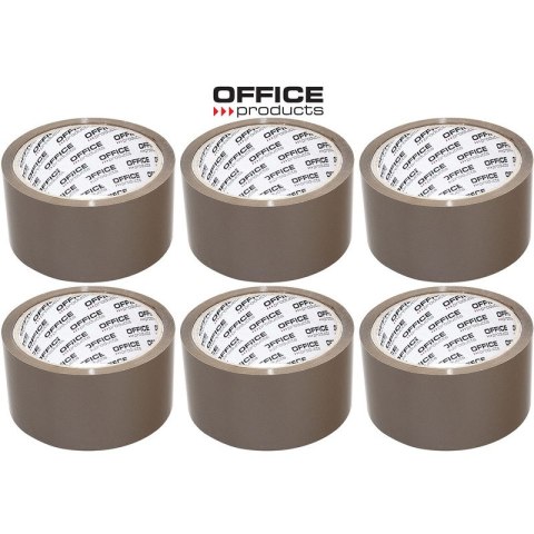 Taśma pakowa Office Products 48mm/50y Hot-melt brązowa (6) Taśma pakowa Office Products 48mm/50y Hot-melt brązowa (6)