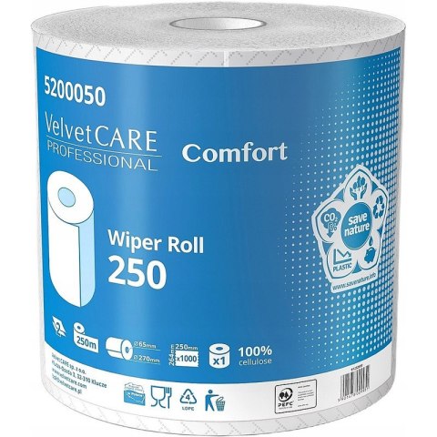 Czyściwo w rolce Velvet Care Comfort 250m 2w celuloza białe Czyściwo w rolce Velvet Care Comfort 250m 2w celuloza białe