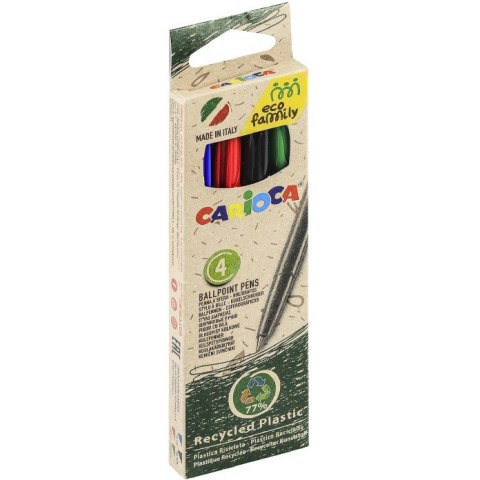 Długopisy Carioca EcoFamily 4 kolory Długopisy Carioca EcoFamily 4 kolory