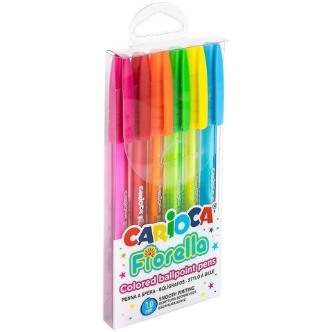 Długopisy Carioca Fiorella 6 kolorów Długopisy Carioca Fiorella 6 kolorów