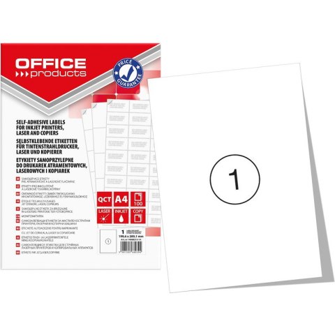 Etykiety Office Products A4 199.6x289.1mm białe (100) Etykiety Office Products A4 199.6x289.1mm białe (100)