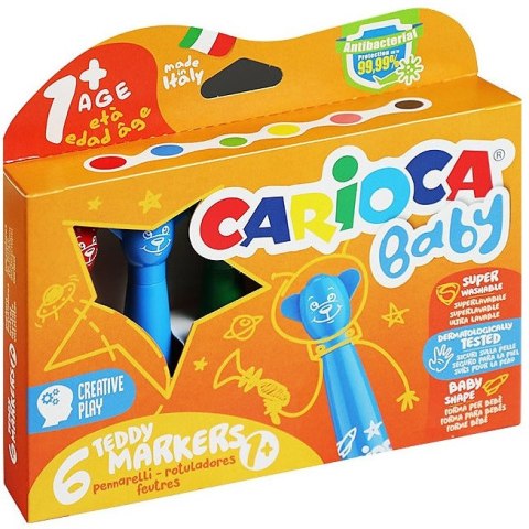 Flamastry Carioca Baby Teddy 6 kolorów Flamastry Carioca Baby Teddy 6 kolorów