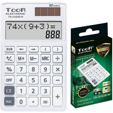 Kalkulator Toor TR-310DB-W biały Kalkulator Toor TR-310DB-W biały