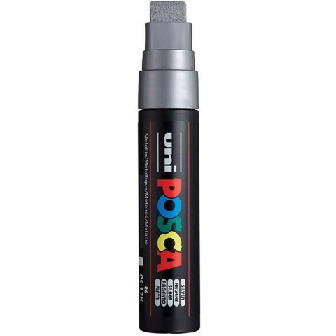 Marker z farbą plakatową Uni POSCA PC-17K 15mm srebrny