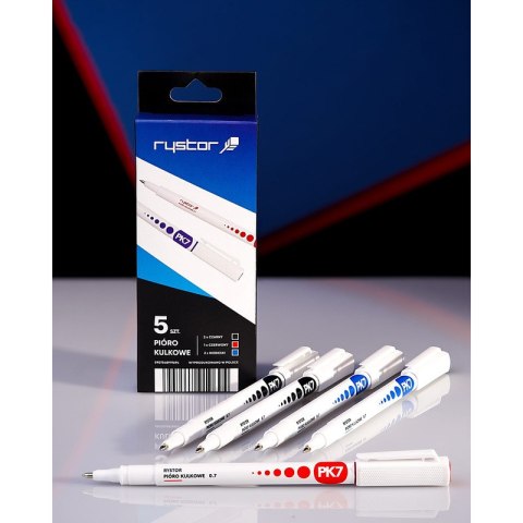 Pióra kulkowe Rystor PK7 0.7mm 3 kolory (5) Pióra kulkowe Rystor PK7 0.7mm 3 kolory (5)