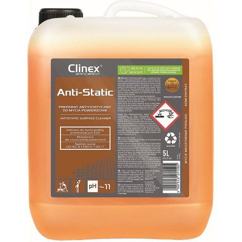 Preparat antystatyczny do mycia powierzchni CLINEX, Anty-Static, 5l Preparat antystatyczny do mycia powierzchni CLINEX, Anty-Static, 5l