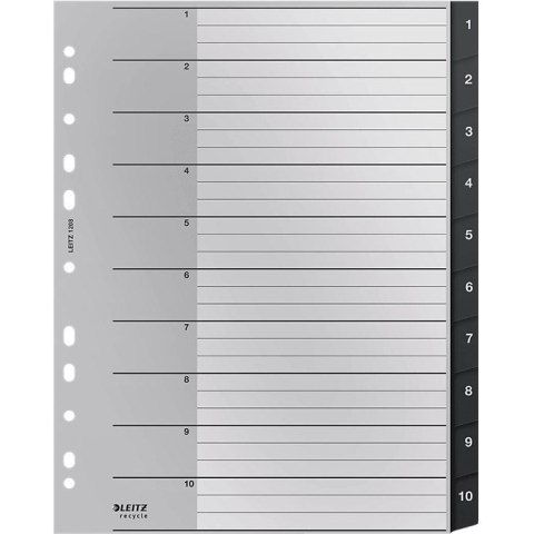 Przekładki PP Leitz Recycle A4 Maxi 1-10 czarne