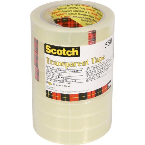 Taśma biurowa Scotch 550 19mm/66m transparentna (8)