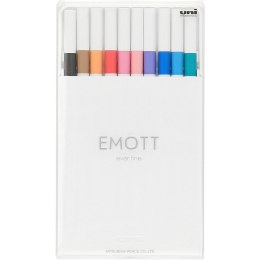 Cienkopisy Uni Emott No.2 0.4mm 10 kolorów