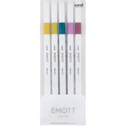 Cienkopisy Uni Emott No.8 0.4mm 5 kolorów
