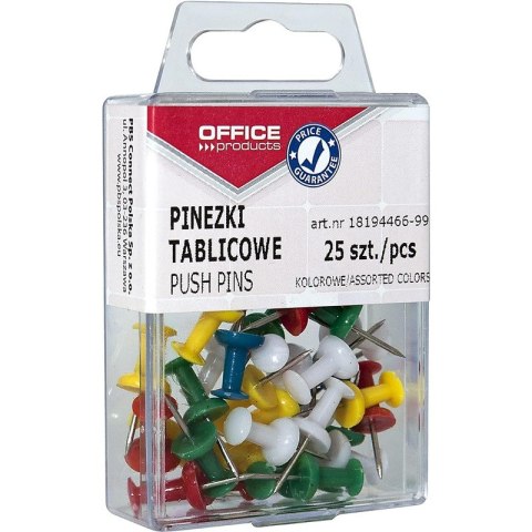 Pinezki kolorowe beczułki OFFICE PRODUCTS, w pudeł Pinezki kolorowe beczułki OFFICE PRODUCTS, w pudeł