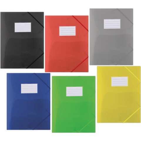 Teczka z gumkš DONAU, PP, A4, 480mikr., 3-skrz., p