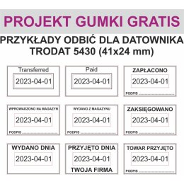 DATOWNIK TRODAT 5430 ISO 4 MM 41X24 MM WKŁADKA MIX