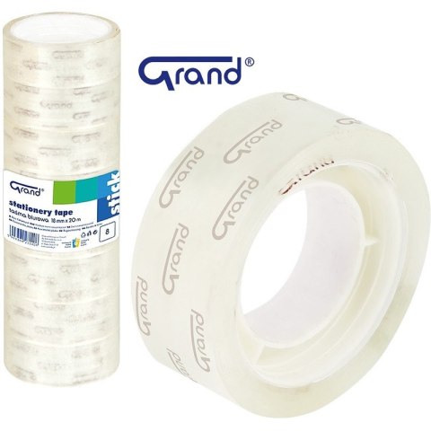 Taśma biurowa Grand 18mm/20m transparentna (8) Taśma biurowa Grand 18mm/20m transparentna (8)