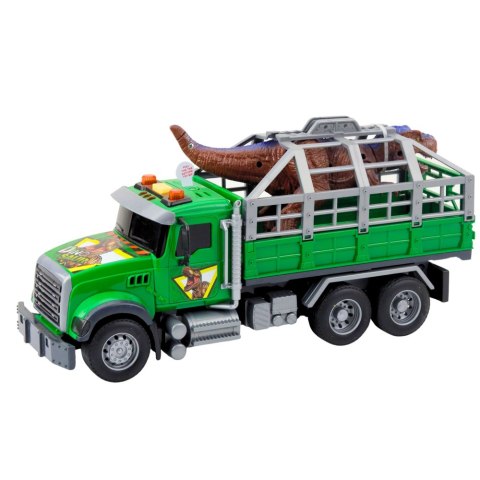 Ciężarówka Transport Dinozaurów Figurka Dinozaura Światła Dźwięki Zielona Ciężarówka Transport Dinozaurów Figurka Dinozaura Światła Dźwięki Zielona