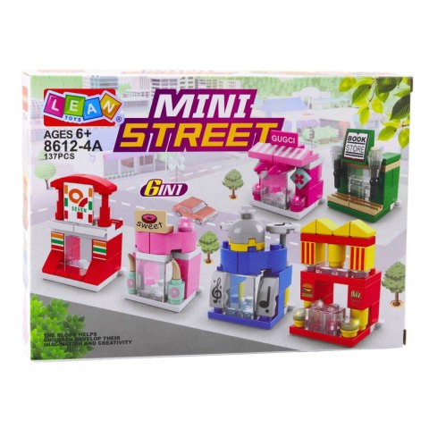 Klocki Konstrukcyjne Mini Street 6w1 Miasteczko Sklepy Budynki 137 el. Klocki Konstrukcyjne Mini Street 6w1 Miasteczko Sklepy Budynki 137 el.