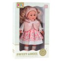 Lalka Sweet Angel W Różowej Sukience W Kwiatki Bezrękawnik Opaska 36cm
