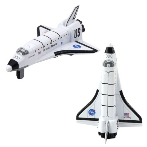 Statek Kosmiczny Metalowy Napęd Pull-Back Biały Oznaczenia