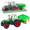 Traktor Pojazd Rolniczy Farmerski Z Siewnikiem Zielony 34cm