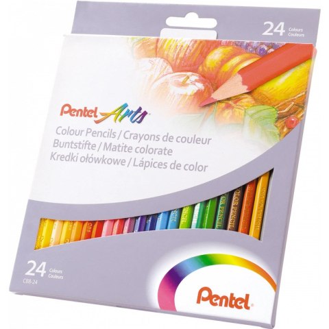KREDKI OŁÓWKOWE PENTEL 24 KOLORY