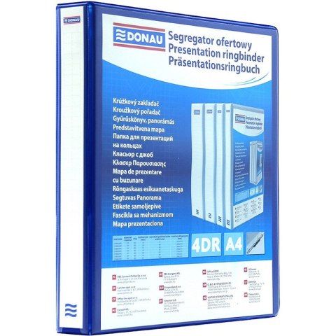 Segregator ofertowy Donau A4/25mm 4R niebieski Segregator ofertowy Donau A4/25mm 4R niebieski