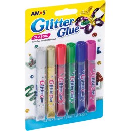 KLEJ Z BROKATEM AMOS 10,5ml*6 KOLORÓW